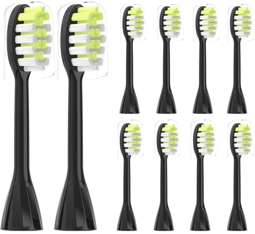 10 Ersatzbürsten passend für Philips One Sonicare Elektrische Zahnbürsten, nur Kompatibel mit HY1100 und HY1200, Aufsteckbürsten Bürstenköpfe -Schwarz