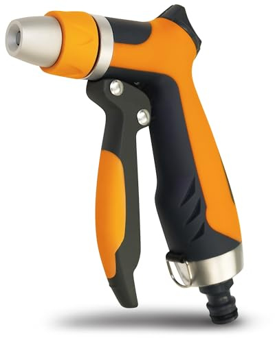 YourCasa Douchette de jardin en aluminium - Pulvérisateur de jardin réglable - Pulvérisateur de douche avec embout de tuyau d'arrosage - Douchette à main - Pistolet à eau de jardin - Seringue de