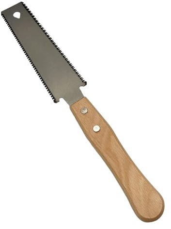 Sierra de tracción japonesa para carpintería - Mano de doble borde para cortes finos | Carpentry de corte ligero, carpintería, proyectos y recorte, herramienta de corte de precisión, superficie de