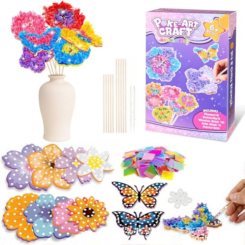 LustLocke® Manualidades Niñas de 4 a 10 Años, Kit Manualidades Niños, Regalos Niña, Juguetes de Flores de Tela DIY, Regalo Para Cumpleaños, Regalo Para Navidad