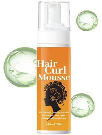 Mousse per Capelli Ricci | 200ml Spray Modellante Avvolgente con Nutriente - Spuma per Capelli Ricci,per Styling Volume e Definizione con Effetto Rinfrescante e Testurizzante