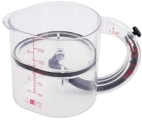 Zhjvihx Taza Medidora Ajustable 4 en 1, Diseño Multifuncional que Ahorra Espacio con Base de Sello Estilo Raspador, para Cocinar Ingredientes Líquidos e Secos para Hornear en la Cocina