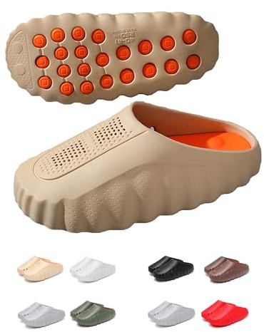 PZPUE Cloud Slides - Zuecos para mujeres y hombres, sandalias de plataforma de suela gruesa, plantilla de masaje acolchada, soporte de arco, antideslizantes, transpirables, pantuflas de verano para