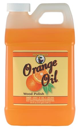 Howard Orange Oil Furniture Polish, Wood Surface Cleaner and Conditioner for Restoring Kitchen Cabinets Tables or Doors, Large Refill Bottle 1.892ltr