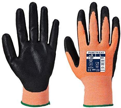 Portwest A643 Cut Resistant Amber Cut - Nitrile Foam Amber, Large