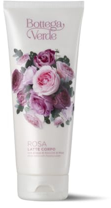 Bottega Verde - Rosa, Latte Corpo, 200 ml, Profumante, Emolliente, con Acqua di Boccioli di Rosa, per Tutti i Tipi di Pelle