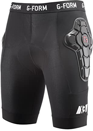 G-Form Pro-X3 Pantalones Cortos de Ciclismo para Hombre - para Bicicleta de Montaña y Motociclismo - Shorts MBT - Negro, Adulto X-Grande