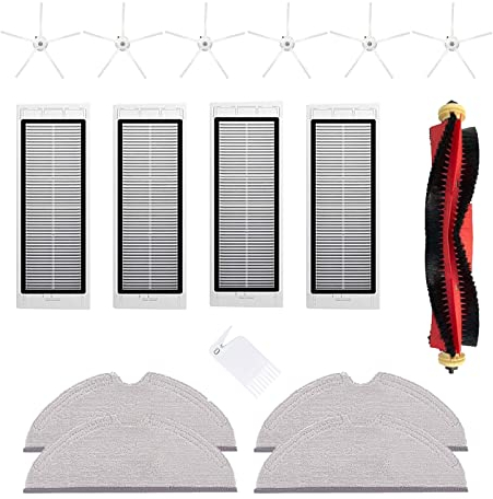 LOHILL Filter Bürste Wischtuch Zubehör Set für Xiaomi Roborock E5 E4 S5 Max S6 Pure S6 maxV Staubsauger Roboter Ersatzteile (16 Stück)
