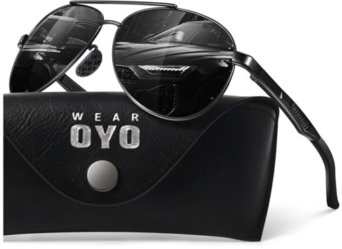 WEAROYO Classic Al-Mg Alloy Pilot Polarized Sunglasses Men Womens Military Style UV400 Protection