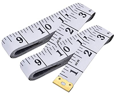 Mètres à Ruban de Couture, 150CM/60IN Metre Ruban, Double Face Mesure Ruban pour Mesurer le Corps, Blanc 2 Pièces