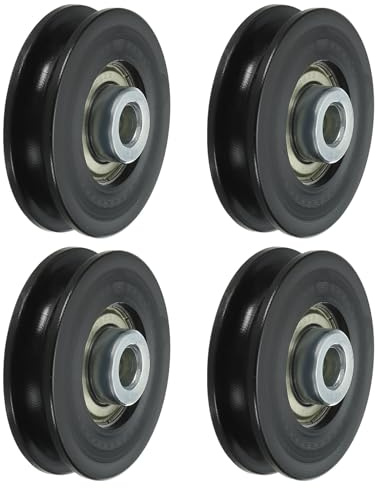 PATIKIL Puleggia Universale A Cuscinetto 60mm/2,4, 4 Pezzi Puleggia A Cuscinetto in Nylon Puleggia per Sollevamento Sostituzione per Attrezzature Palestra Parte Macchina Cavi