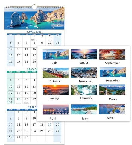 2026-2027 Calendar - May. 2026 - Jun. 2027, 3 Month Calendar Vertical Display, Wall Calendar 2026-2027, 11 x 26(when opened)