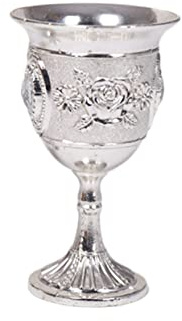 MAGICLULU Copa De Vino Relieve De Aleación Zinc Incrustada Elegante Reutilizable Para Bar Hogar y Fiesta Vidrio Blanco Tallado Para Bebidas Frías y Calientes Cáliz Plateado