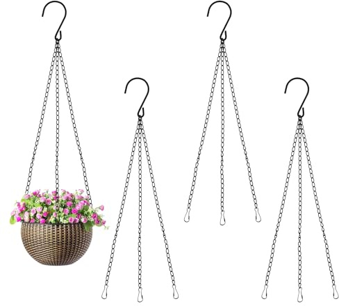 JRSHIRLEYLTD 6-pack hängande kedja metallkedja svart, ampel inomhus utomhus metallkedja, hängande blomampel, krok för fågelmatare, hängande växt, blomkrukor, lykta, biljbräda
