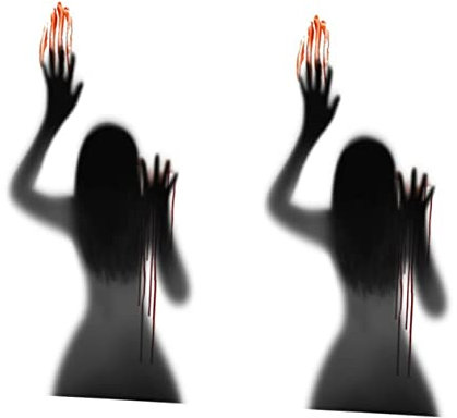 DOITOOL 2pcs Halloween Ornaments Blood Splatter Sticker Wall Decal Party Decor Horror Decals