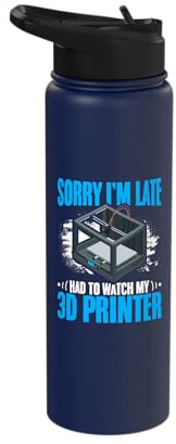 Watch My 3d Printer 3d Machine Filament Funny 3d Printing Stainless Steel Insulated Water Bottle