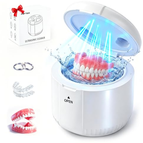 Ultrasonic Retainer Cleaner Machine, 45kHz Dental Cleaning Pod, 200ML