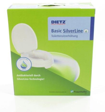 Dietz Toilettensitzerhöhung mit Deckel Basic SilverLine - antibakteriell