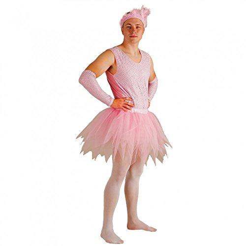 Krause & Sohn Traje de Balnearios para Hombres Bailarina para Hombres Body Falda de Tul Ballesteros Ballet de Hombre Rosa (M)