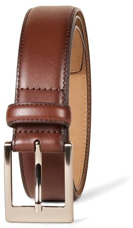 Amazon Essentials Herren Ledergürtel im Klassischen Stil, Bräunen, 100