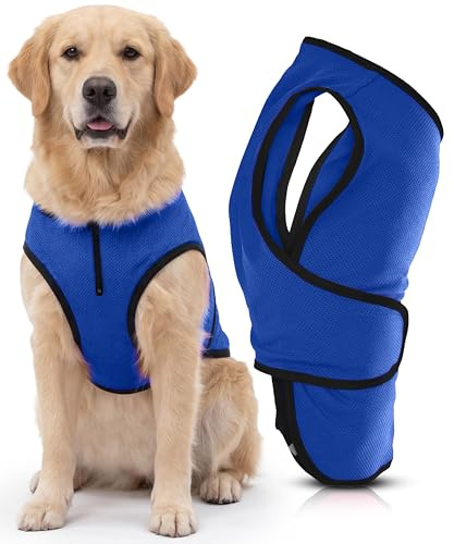 Lautus Pets XL Dog Cooling Vest - Easy On/Off Cooling Dog Coat with Double Quick-Adjust Strap & Zip Neck, Lightweight & Portable Jacket for Dogs, Perfect for Owners, Walkers, Sitters & Pet Carers