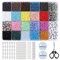 Behave Glasperlen DIY Set in 20 Farben (20,000 Stück/2mm) mit 312 Buchstabenperlen Zum Auffädeln, Schere,100 Sprungringe, Kalotten & Quetschperlen,30 Karabiner Verschlusse,2 Elastische Fäden&Sammelbox