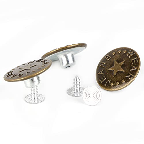Jeansknöpfe aus Eisen, mit Draht, Dekoration aus Stoff, für Winddichte Mäntel, Jacken (Bronze 20 mm (Nr. 13))