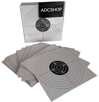 50 Dianas 14 x 14 cms – 250 grs/m2 – Airgun -Airsoft -estándar competición
