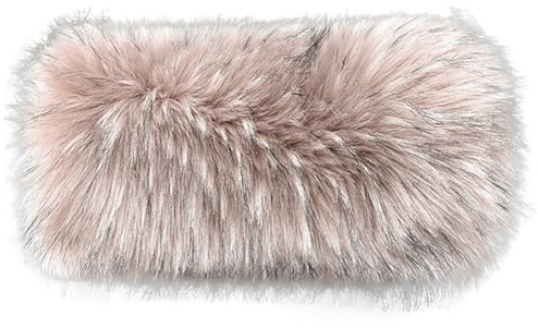 URFEDA fuskpäls handmuffs dam, fuskpäls handvärmare med snodd vinter plysch handvärmare fuskpäls vinter muffs armvärmare fuskpäls handmuffar för flickor kvinnor män, 40 cm x 20 cm, grå svart