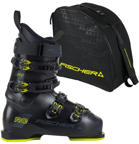 Fischer Alpine Eco - Scarponi da sci alpino RC One 9.0 – Dimensioni: MP30.5 EU46 2/3 – Colore: giallo – Flex 90 – per principianti fino a buon sciatore – con borsa per scarponi da sci Alpine Eco