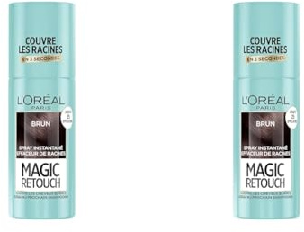 L'Oréal Paris Spray Instantané Correcteur de Racines & Cheveux Blancs, Magic Retouch, Brun, 75 ml (Lot de 2)