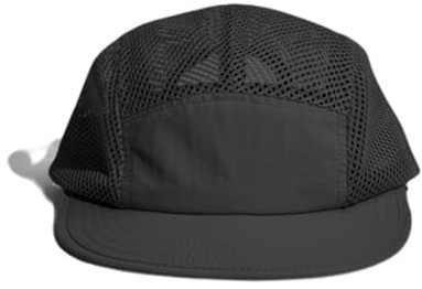 Mesh 5 Panel Hat Flat Brim Quick Dry Sports Running Hat (UK, Alpha, One Size, Black)