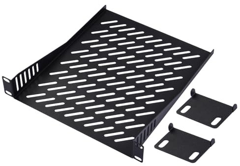 GeeekPi DeskPi RackMate T2 Accessories 10 inch 0.5U Rack Shelf, 10.23inch Depth, 0.5U Server Rack Shelf Vented Rack Mount Cantilever Tray for DeskPi Rackmate T2 Network Cabinet
