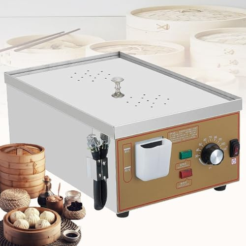 JJENXYYDS Machine à Petits Pains à Vapeur électrique 2/4/6 Trous,Cuiseur À Vapeur Électrique Commercial,30~110 ℃, Alarme D'éBullition à Sec,pour boulettes de Pain,Riz,Cuisine Chinoise,Two-Hole