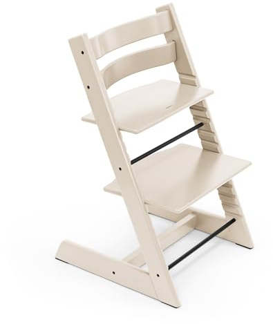 Silla Tripp Trapp de Stokke, Vanilla White - Silla ajustable, evolutiva para recién nacidos, niños y adultos - Práctica, cómoda y ergonómica