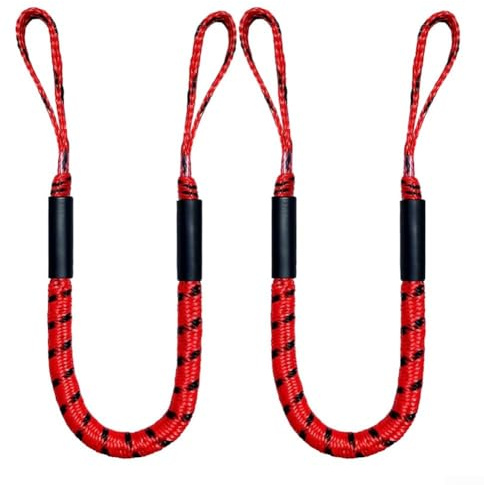 Yuanpgky Corde d'amarrage pour ski, bateau – Ligne de quai élastique de 1,2 m extensible jusqu'à 1,7 m, résistance à la traction de 1 043,3 kg, noyau en latex élastique avec polyéthylène (pois rouges