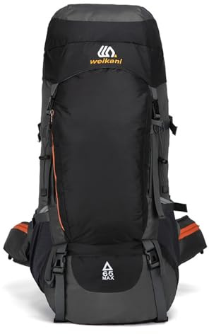 DEIUOGE 65L Backpack Hiking Backpack Waterproof Rucksack with Rain Cover Large Camping Bag Rucksack for Men Women Lightweight Backpacking for Travel Ski Cycling Climbing Mountaineering
