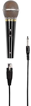 Hama | Micrófono Dinámico Profesional de Mano para Karaoke y Voz, Ideal para Discursos y Eventos Negro