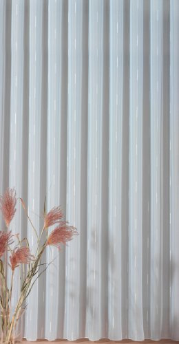 Georg Chr. Wirth Voile Store Annika m. Chenille Effektgarn + Webstreifen, weiß Einzel Fertigstore, weiß, 125X600 CM