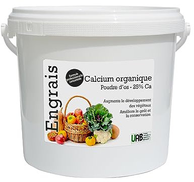 Poudre d'os, engrais naturel phosphore et calcium. Seau 4 kg