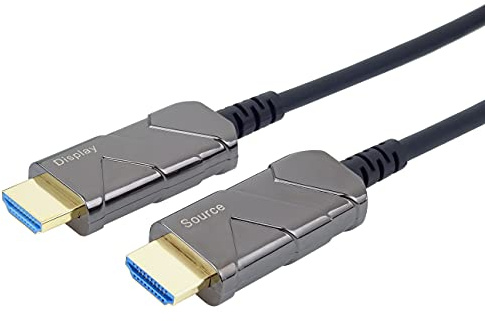 PremiumCord 8K Câble à Fibre Optique HDMI 2.1, Ultra High Speed 48 Gbit/s, 3D, EDID, Arc, HDR, Résolution 8K@60Hz 4320p, 4K@120Hz, Compatible PS5, Xbox X, PC, TV, Noir, Longueur 10 m