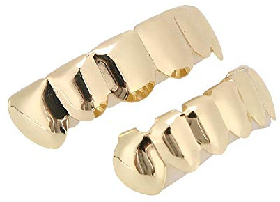 Grills Dentaires, Grills Dentaires, Smile Bling Décoration De Dents Pour Halloween Kit Dents Hip Hop Plaqué Or Pour Bijoux Brillant For Dents De Fête[Or]