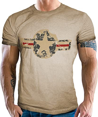 T-shirt pour homme pour les fans de l'armée américaine : look usé avec logo USAF