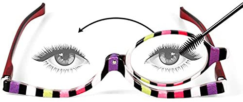 LJCZKA Magnifying Cosmetic Makeup Glasses Women, Makeup Glasses Women Flip up Single Lens Rotating Eyeglasses