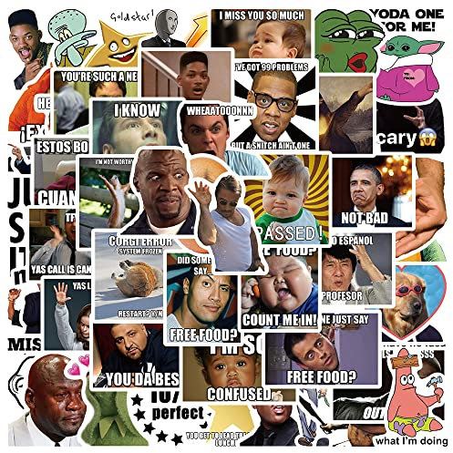 100 Stück Meme Aufkleber für Handyhülle Laptop Wasserflaschen Gepäck Skateboard Vinyl lustige Pop Emoji Aufkleber für Erwachsene Teenager Jungen Mädchen wasserdicht