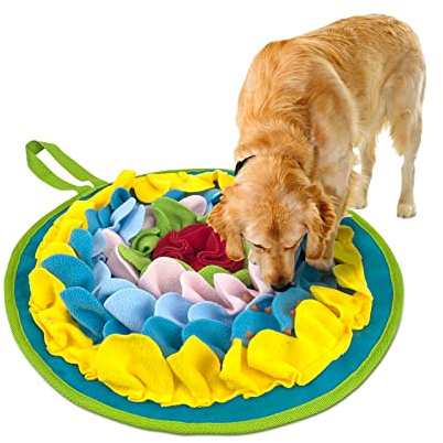 Andiker Slip-Free Pet Snuffle Mat with Hanging Rope, Snuffle Mat For Dogs to Consume Energy and Relieve Stress, Pet Snuffle Mat for Rabbits, Hamsters, and Dogs to Improve Digestion (multi-color)