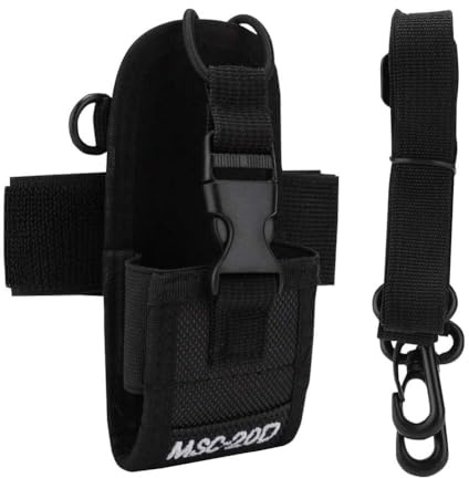 Agatige Walkie Talkie Bag, Universal Two Way Radio Pouch Holder, MSC-20D Nylon Walkie Talkie Holster Lightweight Arm Bag with Armband for Phone Two Way Radio, 4.9×2.56in