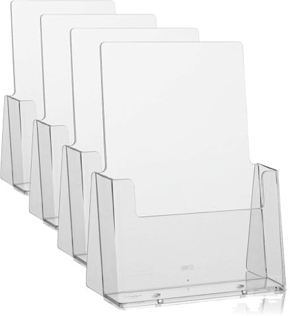 Taymar porte-brochures de table DIN A5, transparent (Lot de 4)