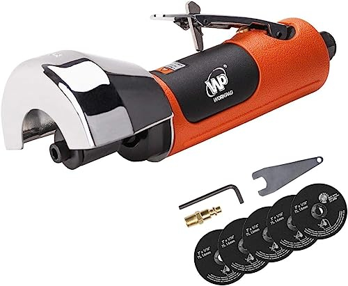 WORKPAD Lijadora de aire comprimido equipada con 5 piezas de disco de corte de 3, herramientas neumáticas