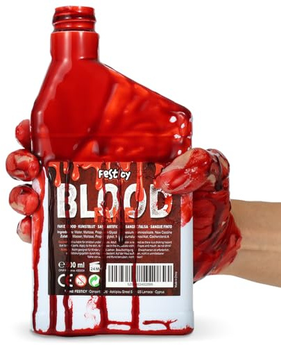 Festicy konstgjort blod 0,5 L dunk I Perfekt för Halloween, film och teater I Äkta fake blood 500 ml I Halloweenblod för kostymer och dekoration I Tvättbart konstblod för kläder I Halloween dekoration